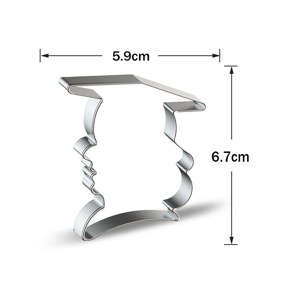 

6pcs Doctor Hat Mold Stainless Steel Cookie Round Shapes Biscuit Molds Cake Tools Gastronomy Fun Easy Demould Non Stick