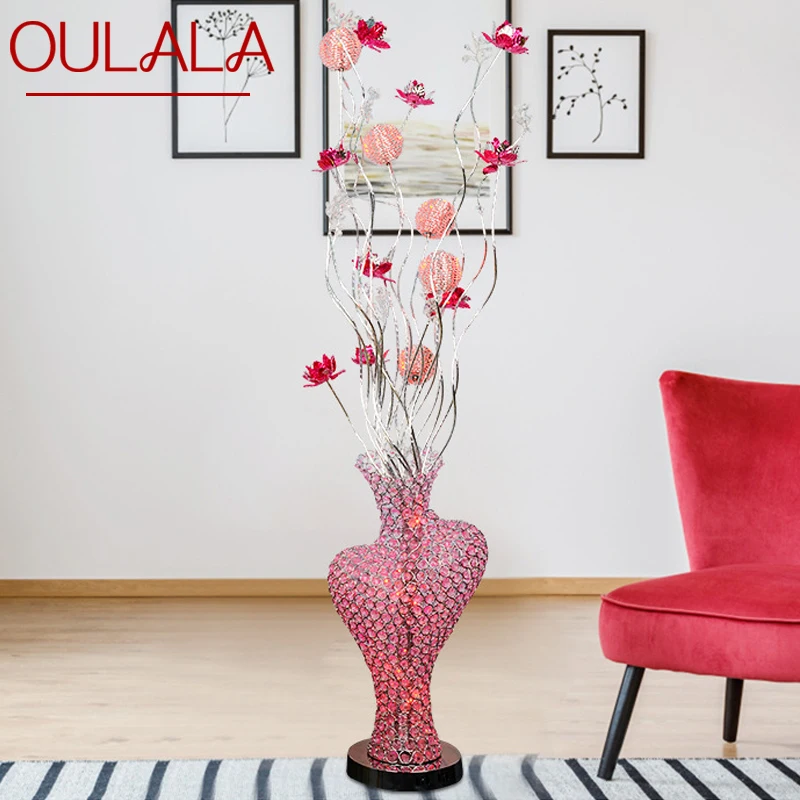 

OULALA Modern Floor Lamp Fashionable Art Iiving Room Bedroom Wedding Aluminum Wire LED Decorative Standing Light