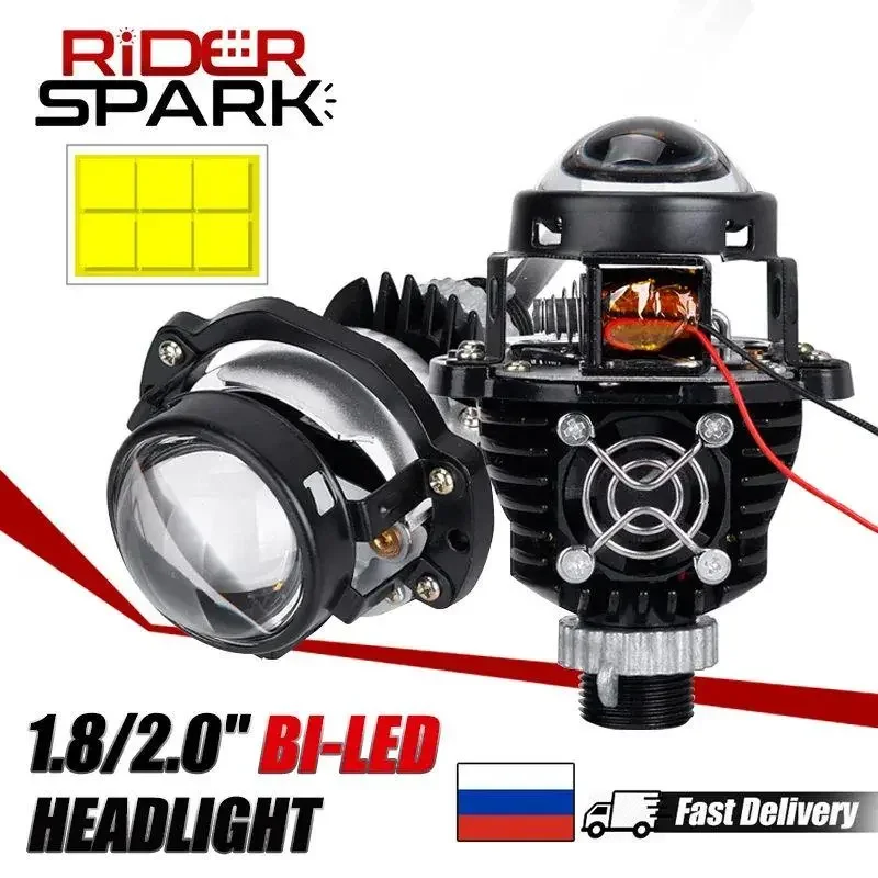 

1.8 2.0 Inch Bi LED Projector Lenses Headlights H7/H4/9005/9006 LED Car Light For Motorcycle Mini Car Bulb 5570 CSP Retrofit 90W
