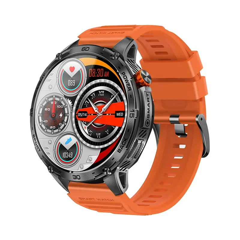 Новое поступление 2025 года K69, умные спортивные часы на открытом воздухе, фонарик BT Call, несколько спортивных режимов, IP67, водонепроницаемый календарь с трекером сна