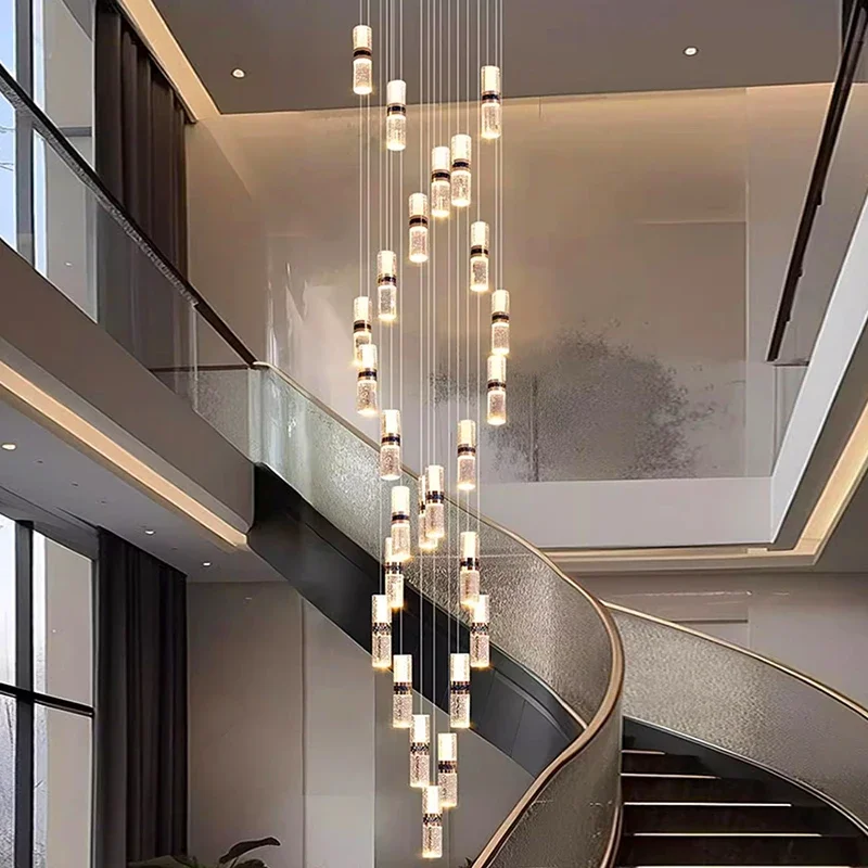 

Modern Home Decoration Crystal Chandelier, Stair Pendant Lamp, Living Room Pendant Lights, Interior Lighting