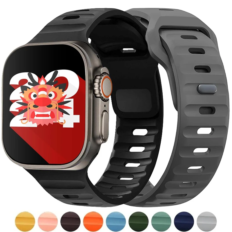 

Strap For Apple Watch Band 46mm 44mm 45mm 49mm 41 40mm 42mm 38mm Soft Silicone sport Bracelet iwatch Serise Ultra 10 9 8 7 SE 6