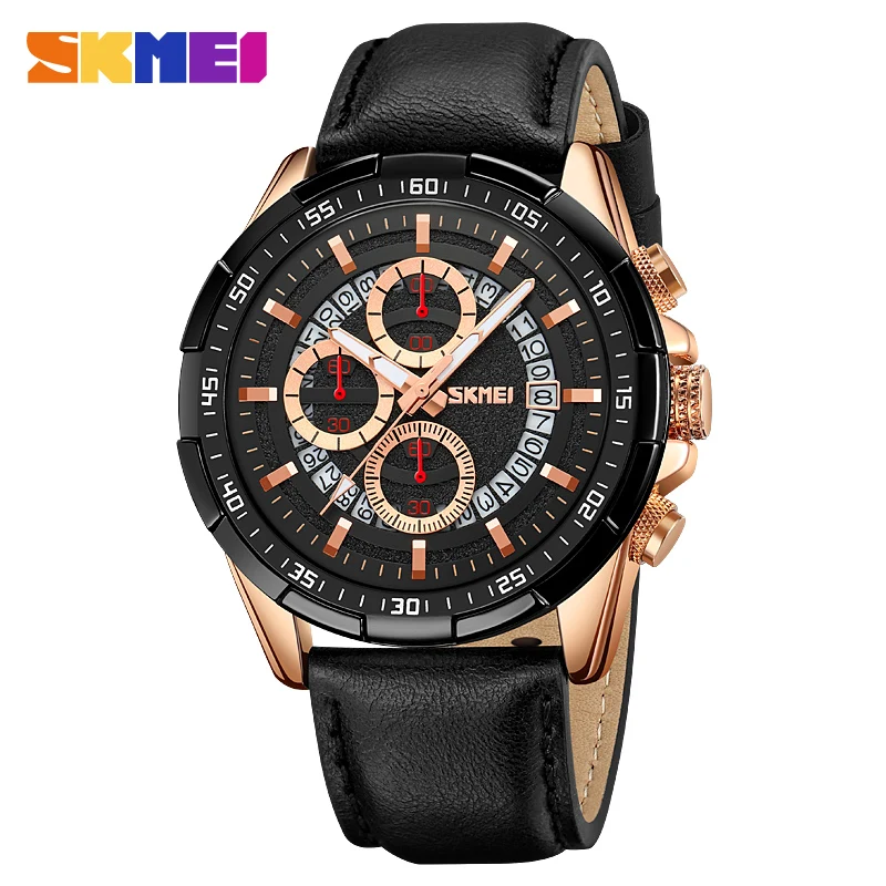 SKMEI 9312 Relogio Masculino Men’s Watches Luxury Quartz Wristwatch Calendar Luminous Clock Men Business Casual Watch For Men