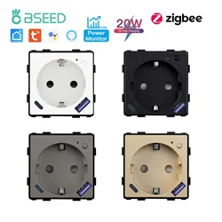 BSEED Zigbee 20W Tipo-c USB Presa a muro UE Parte funzione senza pannello Presa di corrente intelligente Tuya Smart Life Controllo vocale Alexa