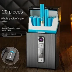 2025 Thin Cigarette Case, Thick New 2-in-1 Cigarette Case with USB Double-arc Rechargeable Lighter Special Smoking Accessories