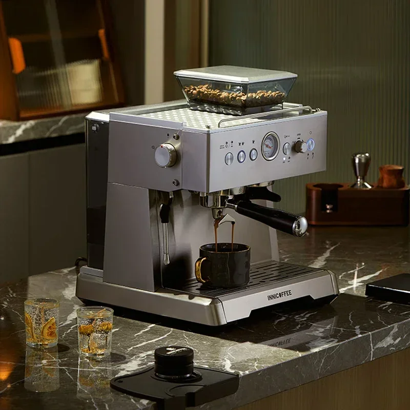 Espresso Machine Built in Grinder 15Bar Semi-Automatic Espresso Coffee Maker & Milk Frother Steam Wand