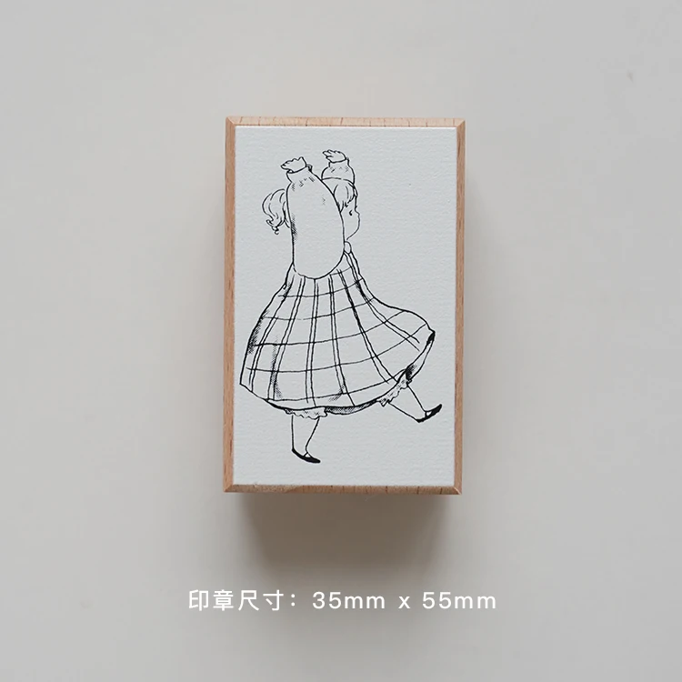Lovely Lifting Girls Wooden Rubber Stamp Set DIY Scrapbooking Photo Album Card Making Wood Seal
