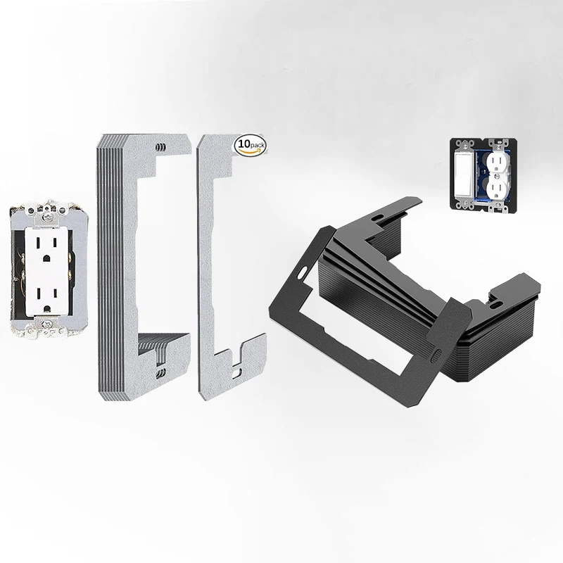 10pcs Metal Electrical Box Levelers Wall Outlet Shims Aluminum Spacer Set Suitable For Wall Outlet Alignment & Spacing