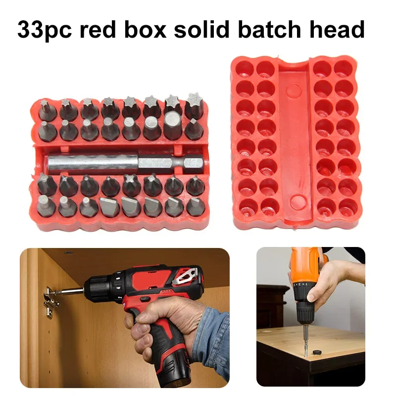 33Pcs Solid & Hollow Screwdriver Bit Set – Security Tamper Proof Bits with Hex, Star, Phillips, Slotted, PzDrive, 1/4