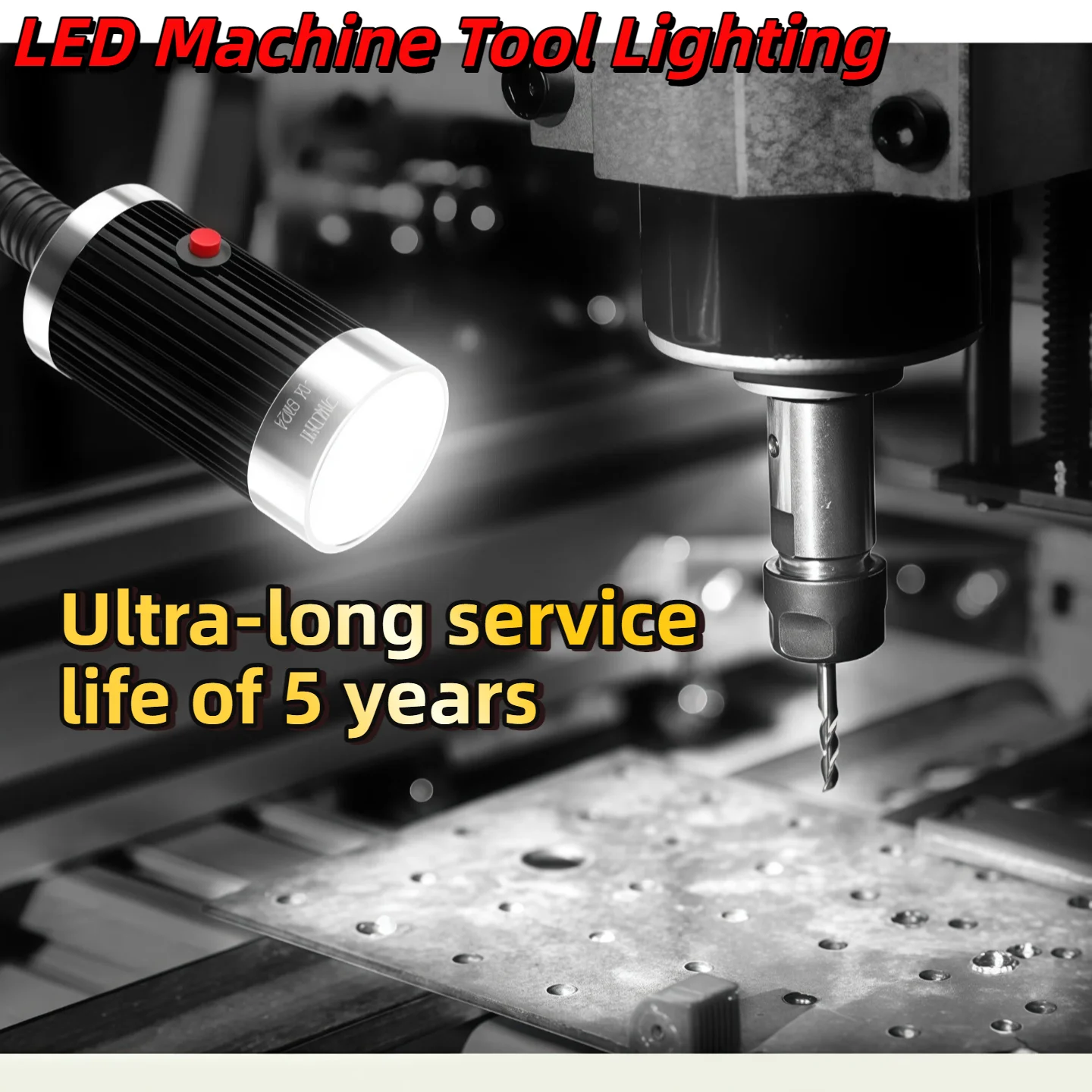 ضوء العمل لأداة آلة CNC - مصباح LED عالي السطوع قابل للتعديل لحماية مخرطة الطحن #3