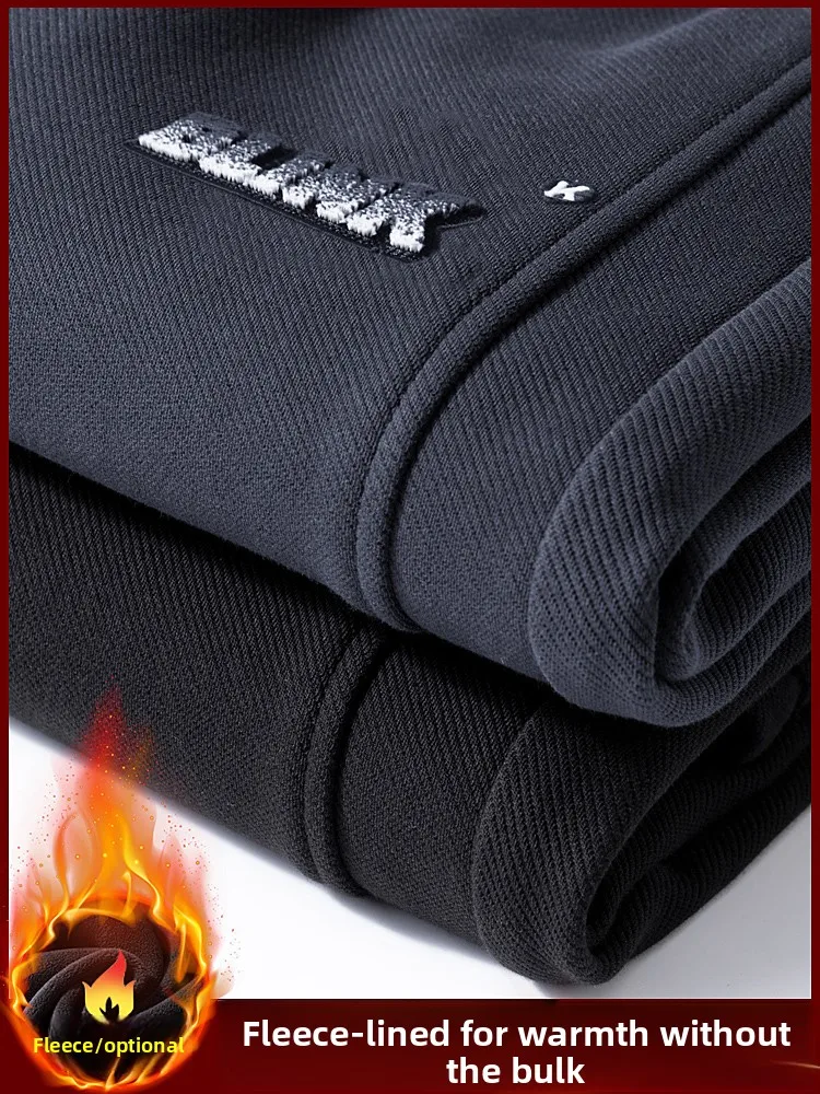 

Мужские повседневные брюки на весну-осень, свободные, утепленные, зимние, в стиле Харадзюку, со средней талией, из смеси полиэстера и хлопка