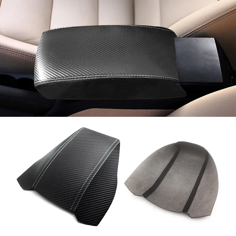 

Soft Carbon Texture Leather Armrest Cover For Skoda Octavia 2007 - 2014 Car Center Control Armrest Box Skin Cover Sticker Trim