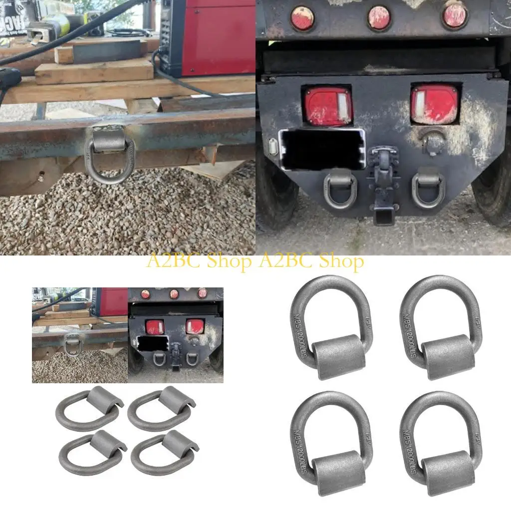 

A2BC 1/2inch Weld on D Ring 12000Lbs Heavy Duty Steel D Ring Tie-Down Anchors Weld on Lashing Ring for Trailer