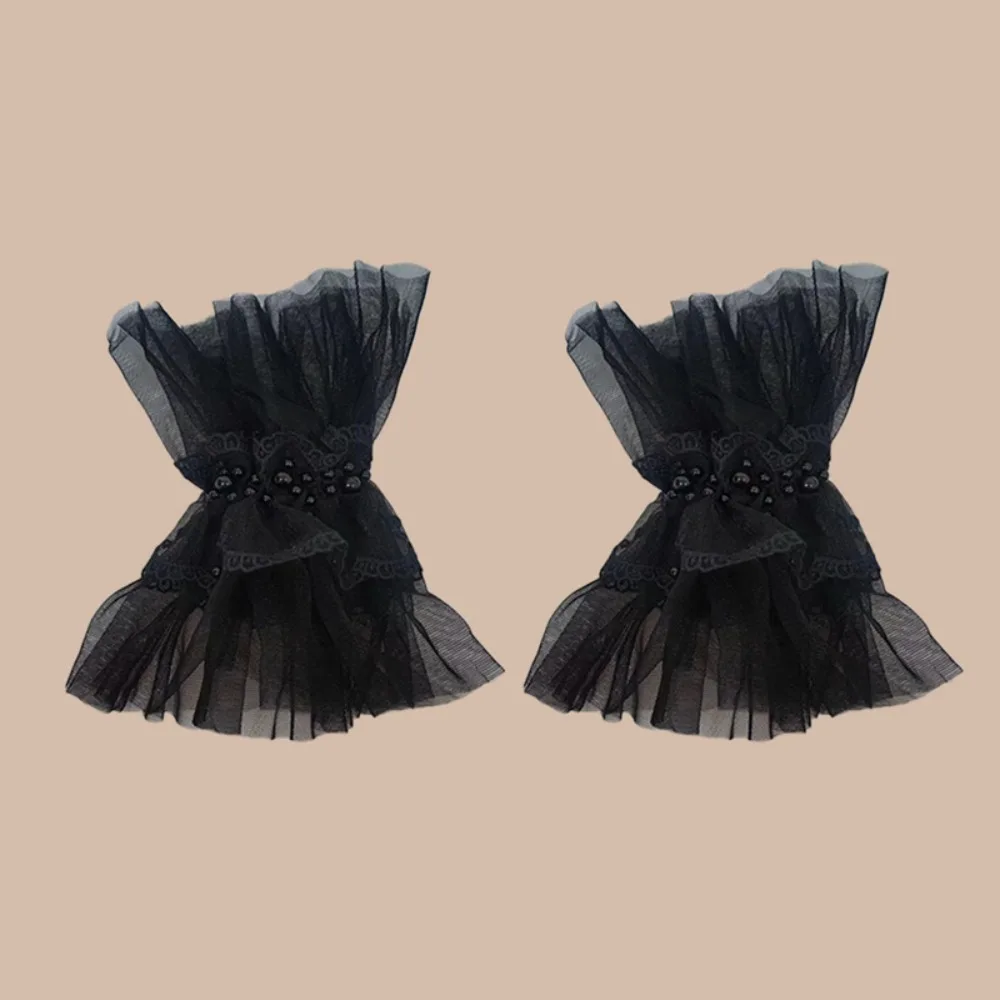 

Victorian Detachable Sleeves Cuffs Comfortable Costume Accessory Lace Ruffled Wrist Detachable Soft Fake Sleeves Cuffs Wedding