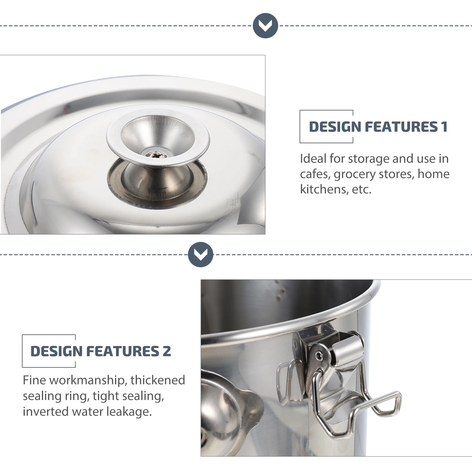 

Stainless Steel Sealing Jar With Handle Airtight Storage Container For Tea Coffee Beans Cereals Dried Fruit Kitchen Pantry