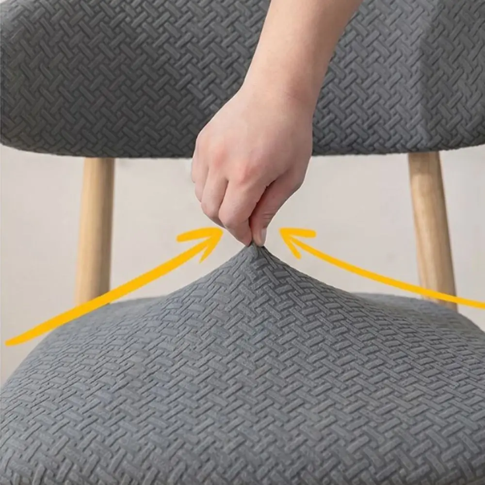 2pcs/set C-shape Dining Chair Cover Curved Backrest Split Type Armless Chair Cover Printing Pattern Elastic