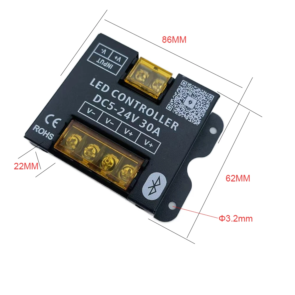 DC12-24V 30A 360 واط تطبيق الهاتف المحمول اتصال بلوتوث LED قطاع تحكم باهتة مع RF اللمس عن بعد استخدام للضوء LED