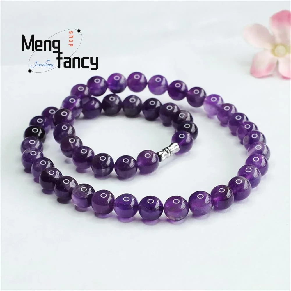 Natural Amethyst Necklace Nine Purple Fire Beads Exquisite Colourful Exquisite High-grade Fashion Jewellery Wedding Souvenir