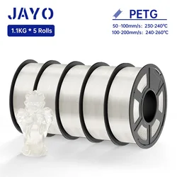 JAYO-filamento PETG/SILK/PLA PLUS/ABS/PLA para impresora 3D, 1,75 MM, 5 rollos/juego para impresión FDM, regalo DIY, plástico para filamento de bolígrafo 3D