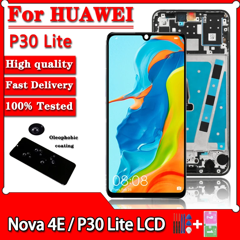 

6.15"inch For Huawei P30 Lite Screen Mult Touch Screen Replacement on For huawei P 30 Lite LCD Nova 4E MAR-LX1M/LX1A Display