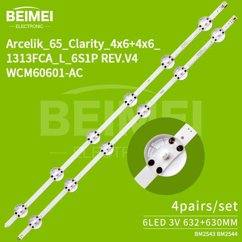 TV backlight strip Arcelik_65_Clarity_4x6+4x6_1313FCA_L/R_6S1P REV.V4  WCM60601-AC for 65 inch TV 3V