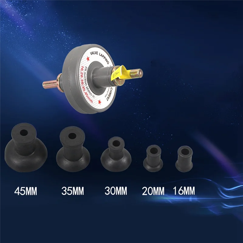 Pro Car Repair Tool Set, Lapping Tool Attachment, 5 Placas de sucção, Ferramenta de moagem de válvula elétrica, 16mm, 20mm, 30mm, 35mm, 45mm