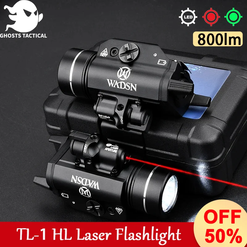 

Tactical wadsn Surefir XC2 Weapon Scout Flashlight Red Green Laser Sight For Pistol Torch Airsoft Glock G17 18C 19 Fit 20mm Rail