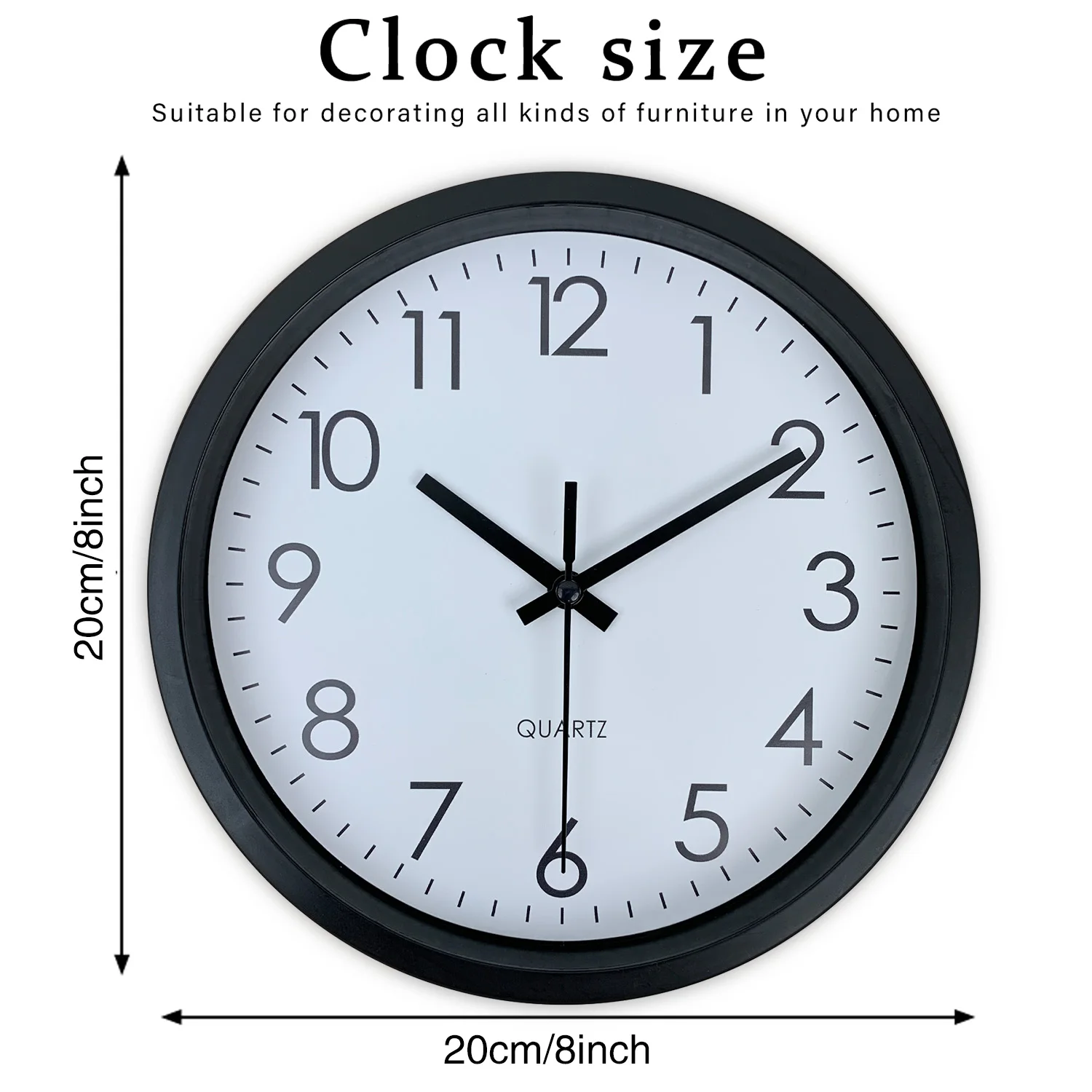 Modern simple wall clock, study, bedroom, living room, bathroom silent non-ticking wall clock, home wall decoration clock