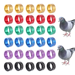 30Pcs Aluminum Pigeon Foot Rings Pigeon Supplies 8mm/10mm Bird Rings PHIL + Year + Random Number Parrot Pet Bird Rings