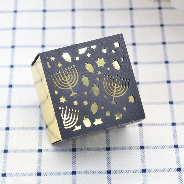 

Hanukkah Decorations Custom Hebrew Dreidel Judaism Menorah Laser Cut Gifts Boxes