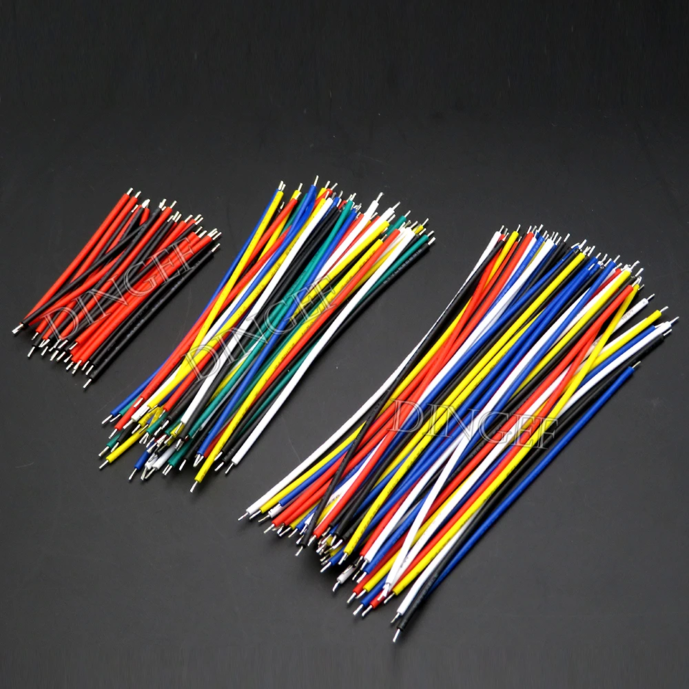 130Pcs 24AWG Breadboard Jumper Wire Cable Kit Tin-Plated PCB Solder Cable Flexible PVC Electronic Wire 5cm 8cm 10cm 6 Colors