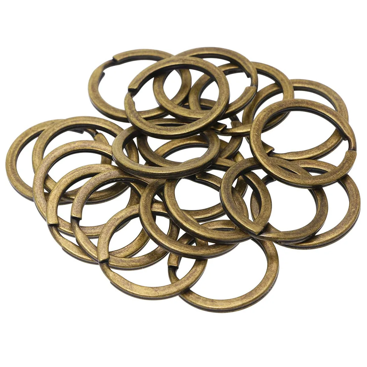 30/50 stuks metalen ronde open split-sleutelringen, geschikt voor hondenhangers, kantoorkoordjes, sleutelhangeraccessoires, doe-het-zelf handgemaakte ambachten, geschenken