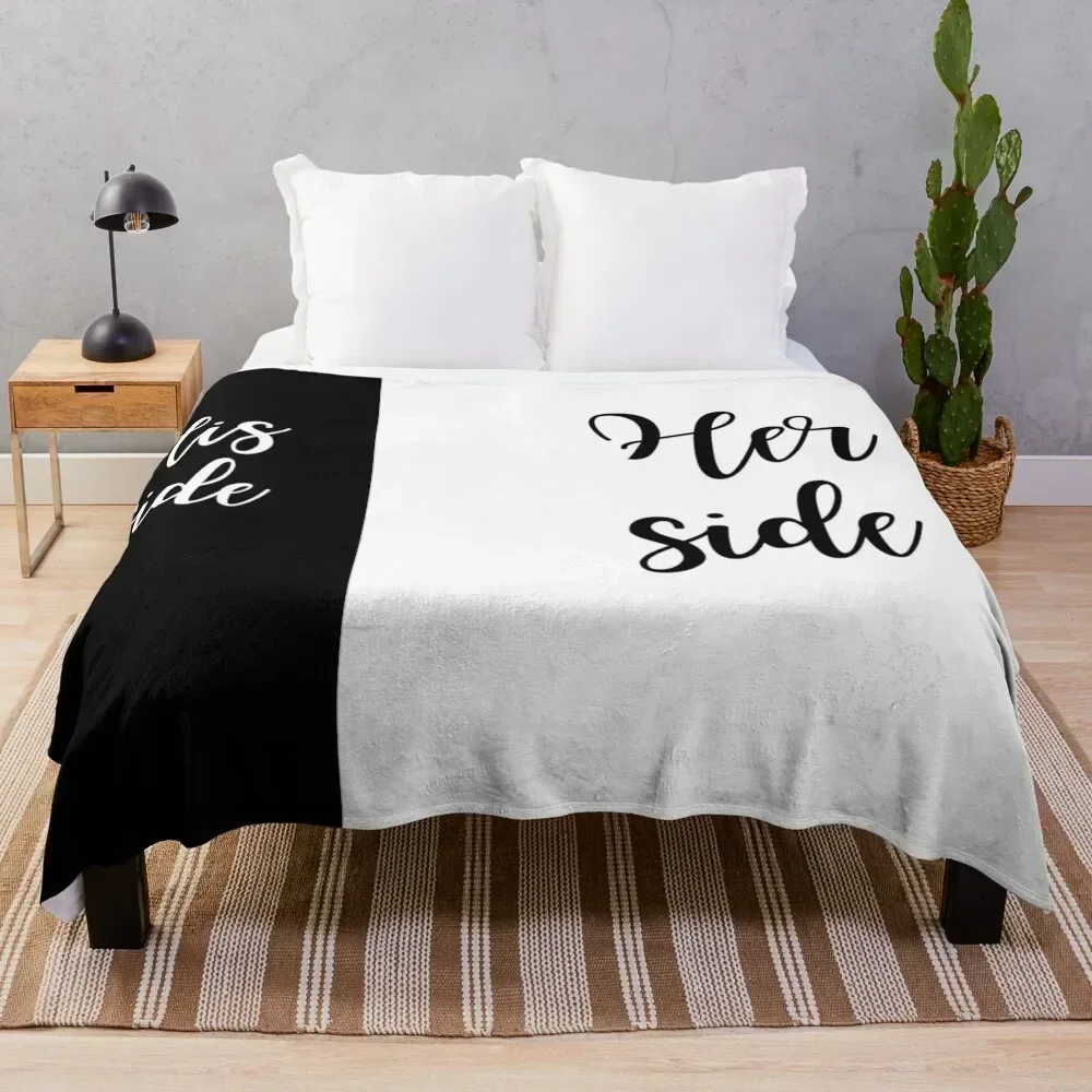

Her side his side Throw Blanket Long Lasting Soft Plush Blanket for Daily Use