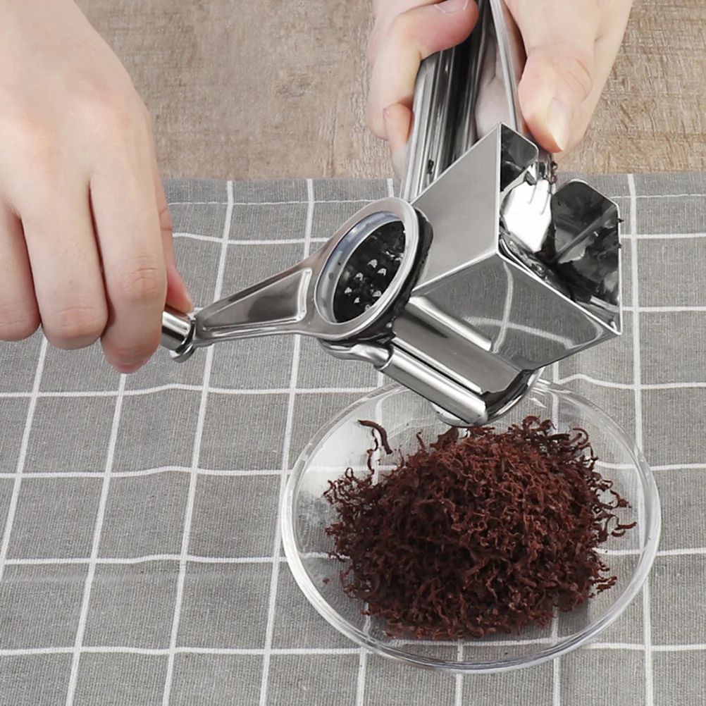 

1 шт., ручная терка из нержавеющей стали, терка для сыра, серебряная нержавеющая кухонная терка для чеснока, шоколадного торта, десерта