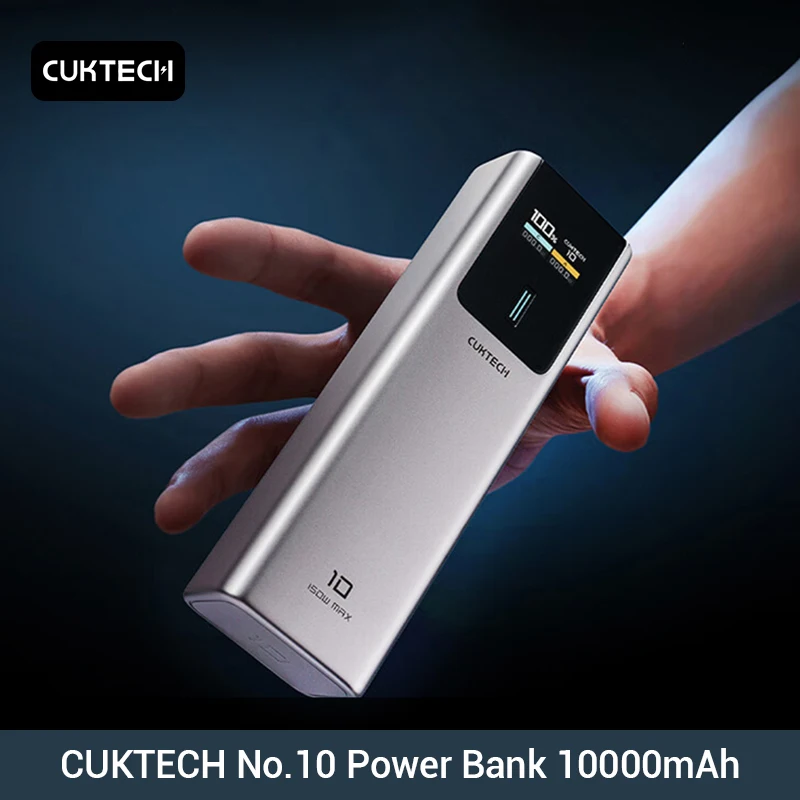 

CUKTECH No 10 Power Bank 10000 мАч PB100P 150 Вт MAX Портативное зарядное устройство с 2 портами выходами для Macbook iPhone 15 Xiaomi 14