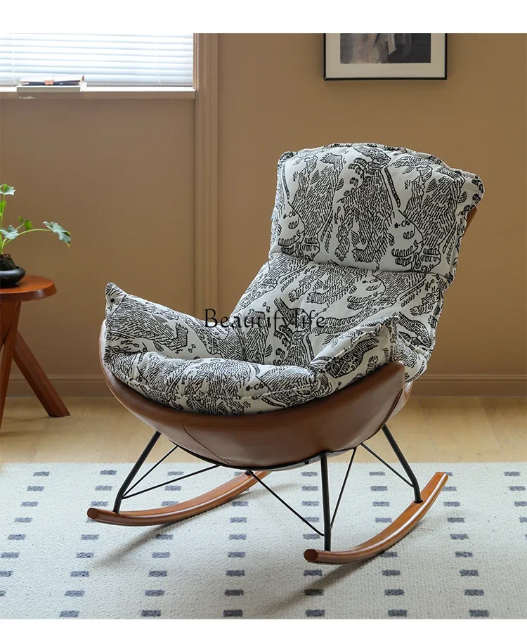 Lazy household balcony retro snail recliner casual single rocking chair