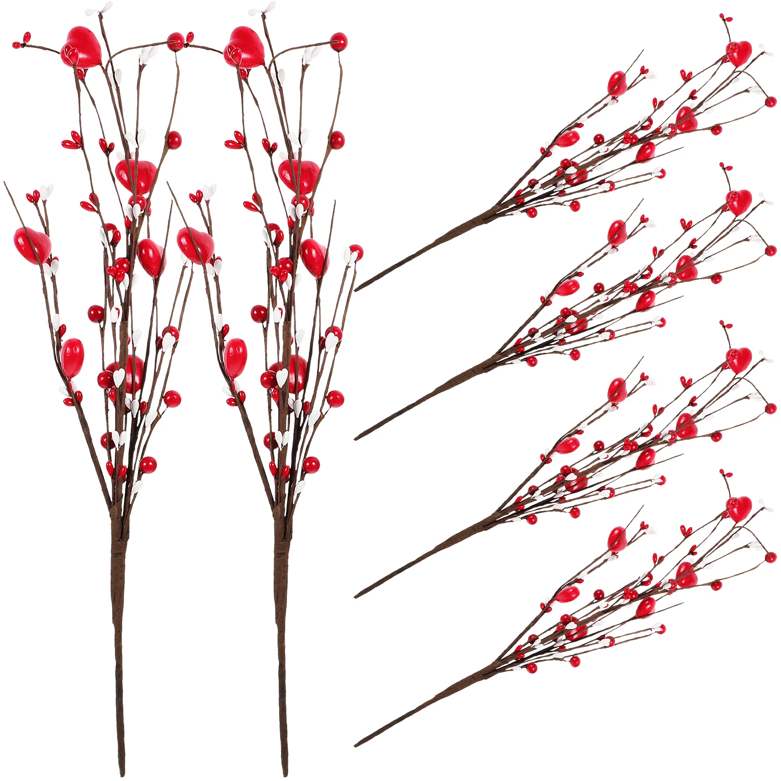 

6 Pcs Flowers Decorations Bright Valentine Day Party Valentines Day Flower With Heart Charms Wedding Table