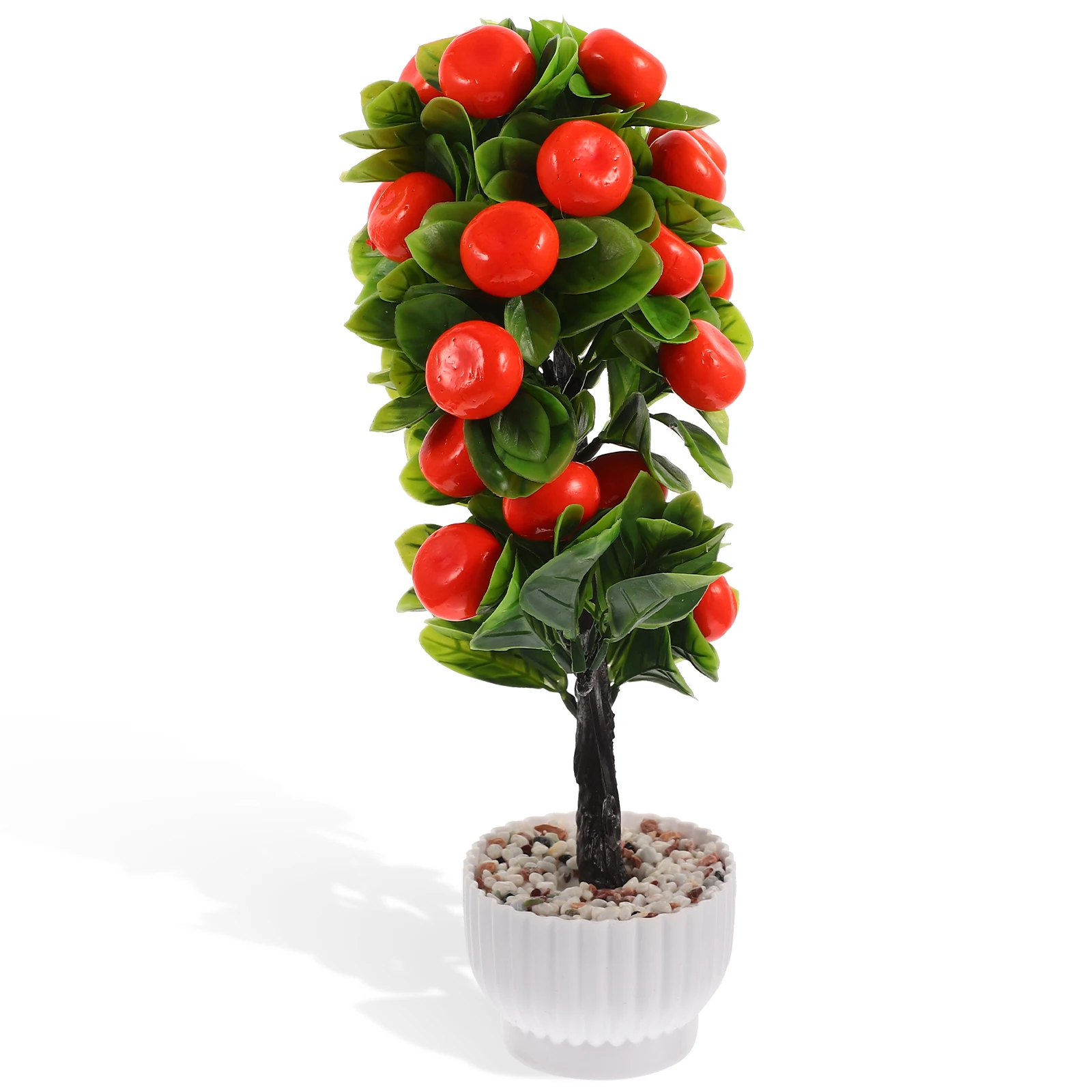 Artificial Fruit Tree Potted Simulation Bonsai Lifelike Faux Fruit Tree Decor Indoor Office Home Tabletop Ornament