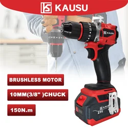 10mm Brushless Electric Impact Drill 20+3 Torque Settings Cordless Driver Drill Compact Power Tool For Makita 18v Battery