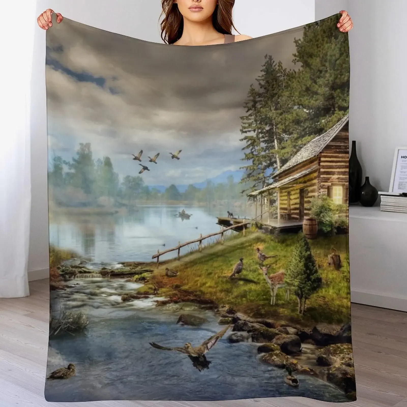 

Wildlife Landscape Throw Blanket Hairys Kid'S Hair Summer Beddings Blankets
