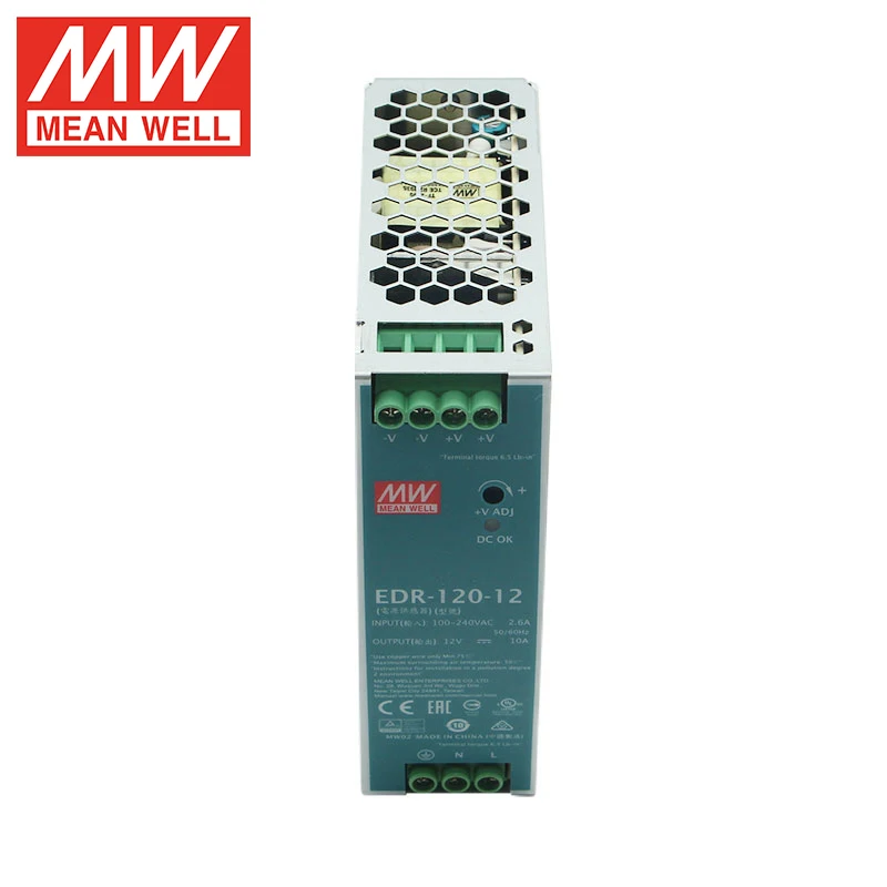 MEAN WELL DIN RAIL EDR-120-24 Power Supply AC-DC Single Output Industrial 12V 24V 48V Power Supply for Industrial Control System