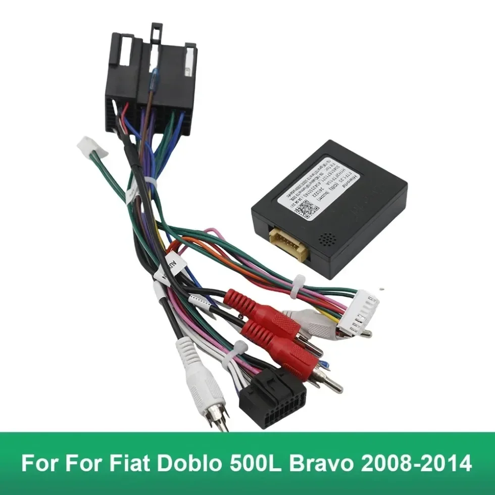 Car 16pin Wiring Harness Adapter Canbus Box Decoder Android Radio Power Cable For Fiat Doblo 500L Bravo 2008-2014