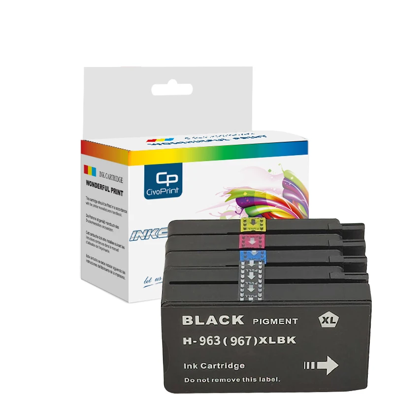 

Civoprint 963 XL 967XL Premium Remanufactured InkJet Ink Cartridge For HP963XL HP963 for OfficeJet 9010 9020 9015 9016 Printer