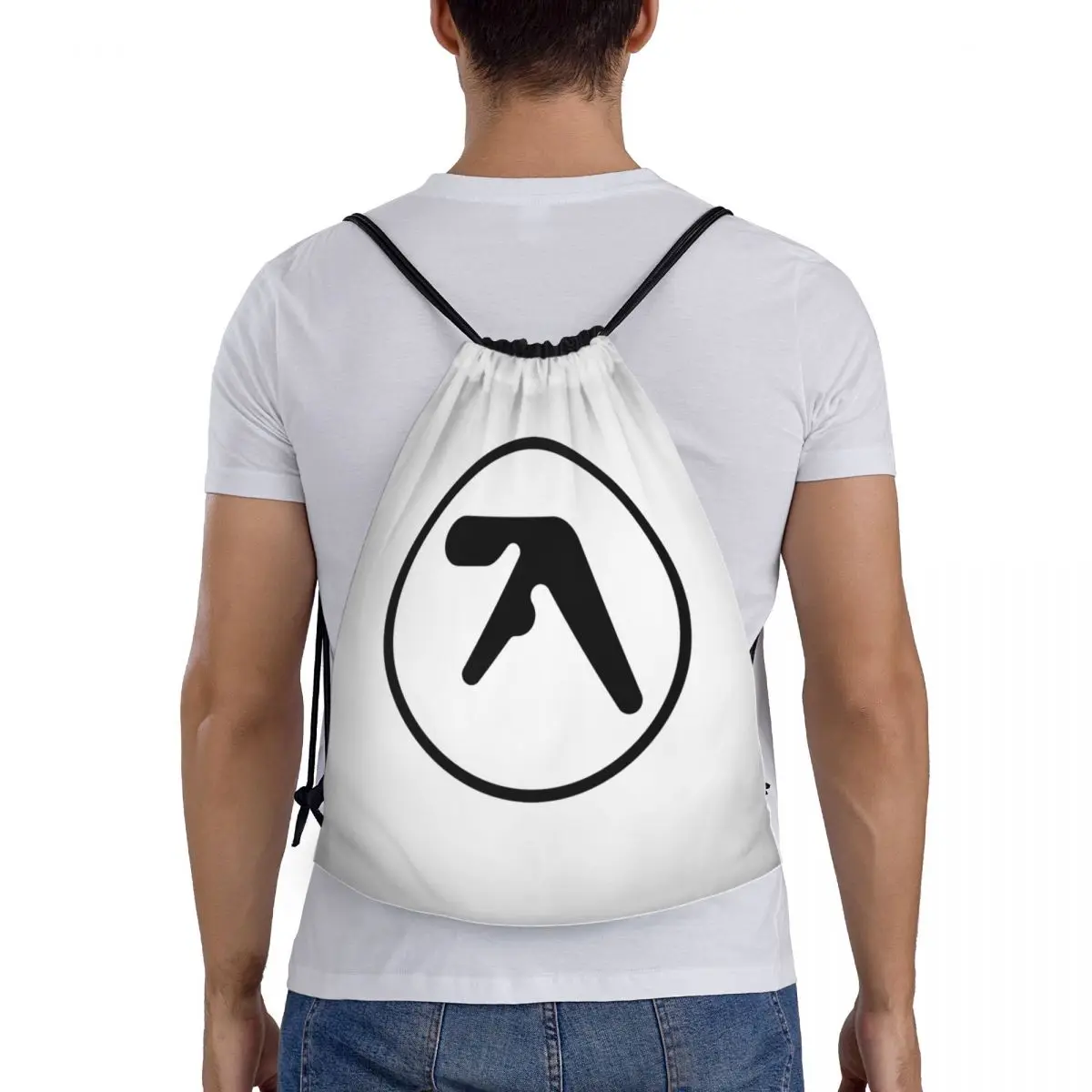 Aphex Twin Logo Kordel zug Taschen Sport Rucksack Gym Sackpack String Tasche zum Wandern