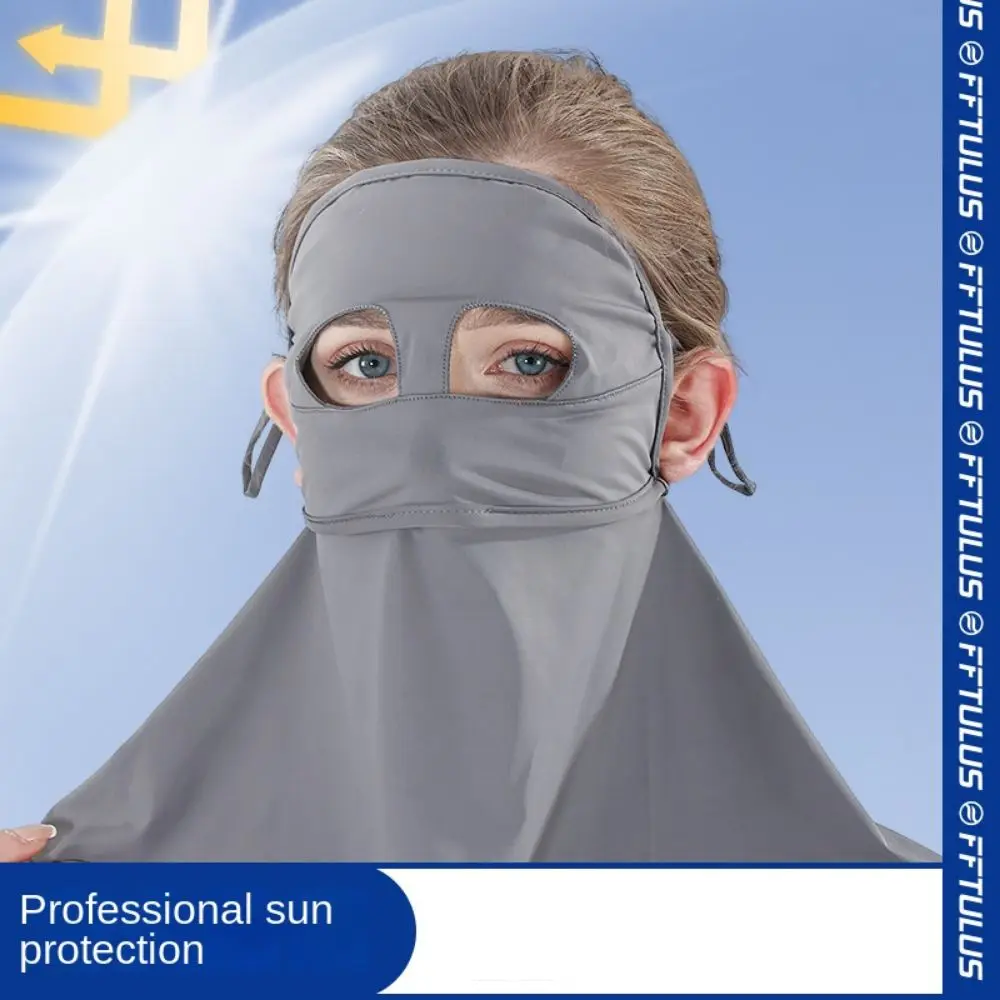 Sun Proof Women Summer Sunscreen Mask Face Cover Hanging Ear UV Protection Neck Gaiter Full Face Quick-drying