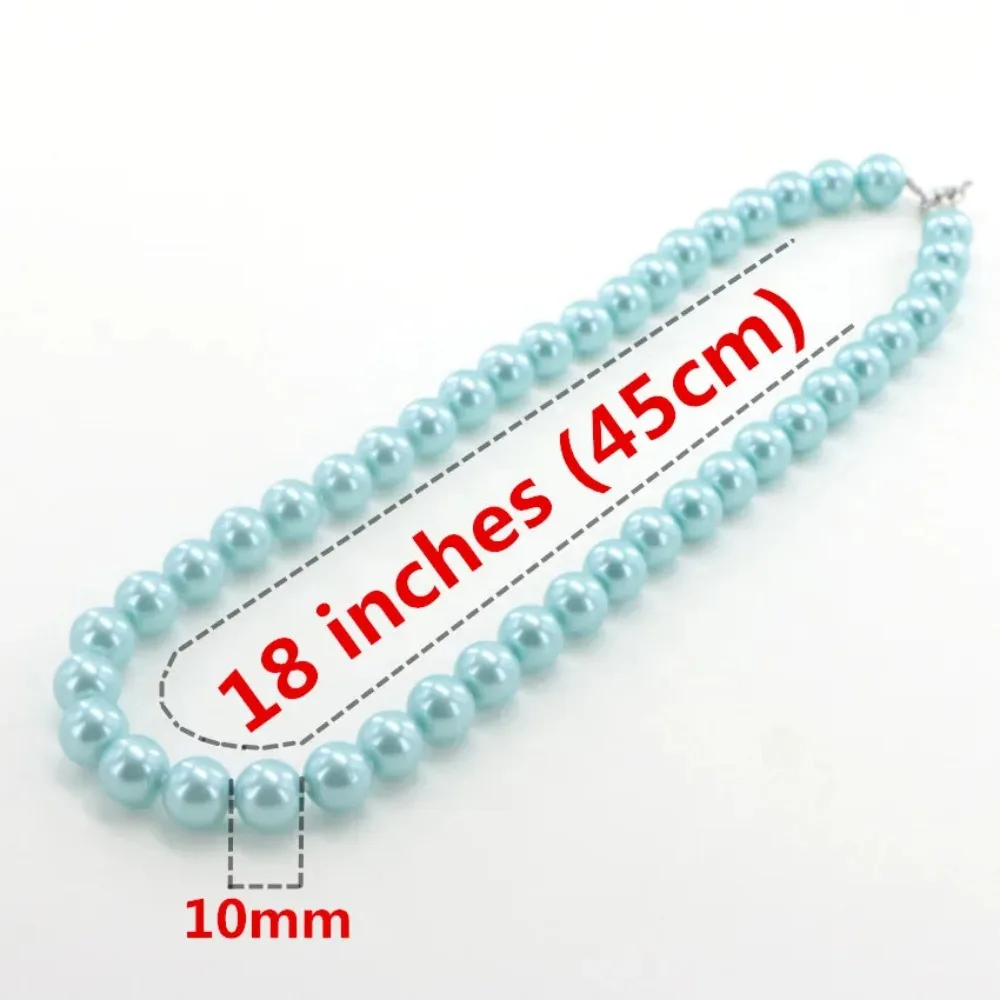 12 Color 10mm Lake Blue Akoya Cultured Shell Pearl Necklace 45cm Choker Necklace Womens Costume Jewelry Fashion Gift Wholesale
