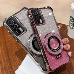 Luxury Magnetic Stand Case For Samsung Galaxy A56 A36 A16 A06 A55 A35 A25 A15 A54 A34 A14 Holder Shiny Glitter Shockproof Cover
