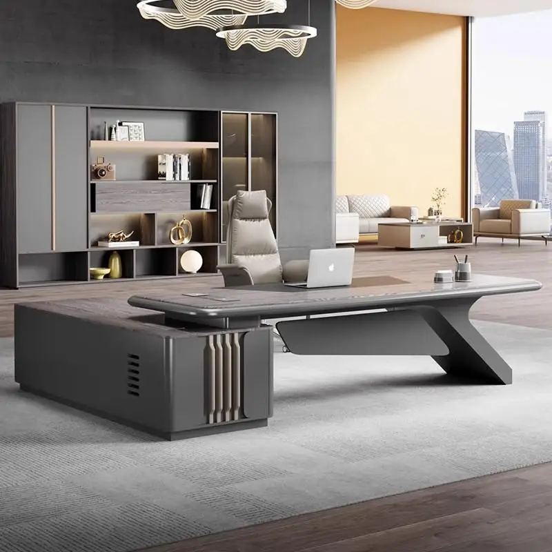 

Korean Mid Century Office Desk Standing Black Reception Executive Computer Desks L Shaped Bedroom Meuble Bureau Trendy Furniture