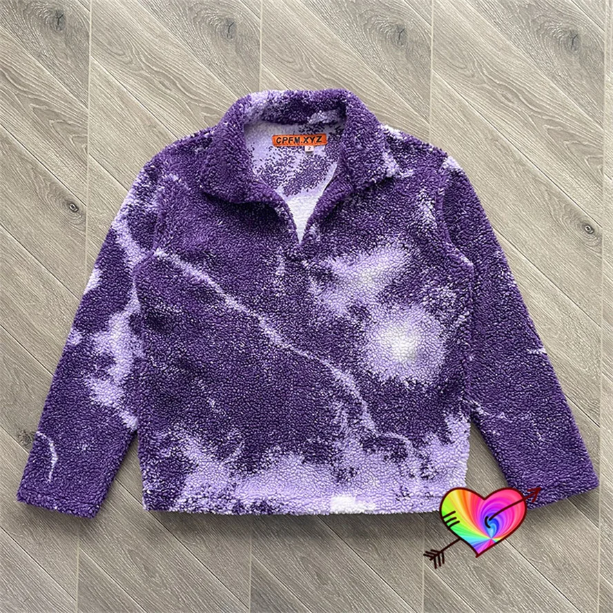 

2023 Tie Dye CPFM.XYZ Cowboy Sweatshirts Men Women Thick Purple CPFM Hoodie Hip Hop CACTUS PLANT FLEA MARKET Pullovers