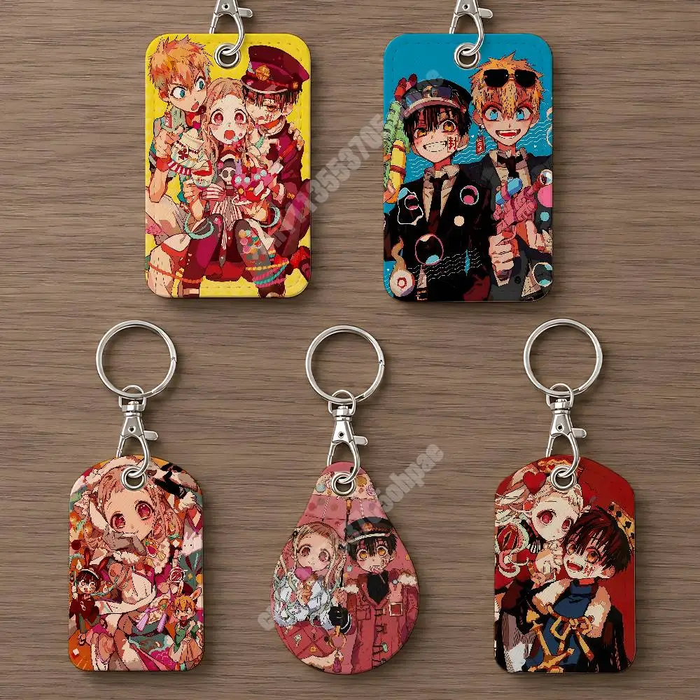 Toilet Bound Hanako Kun Anime Leather Keychain Card Holder for Airtag & Luggage Tags Casual Tracker Cover